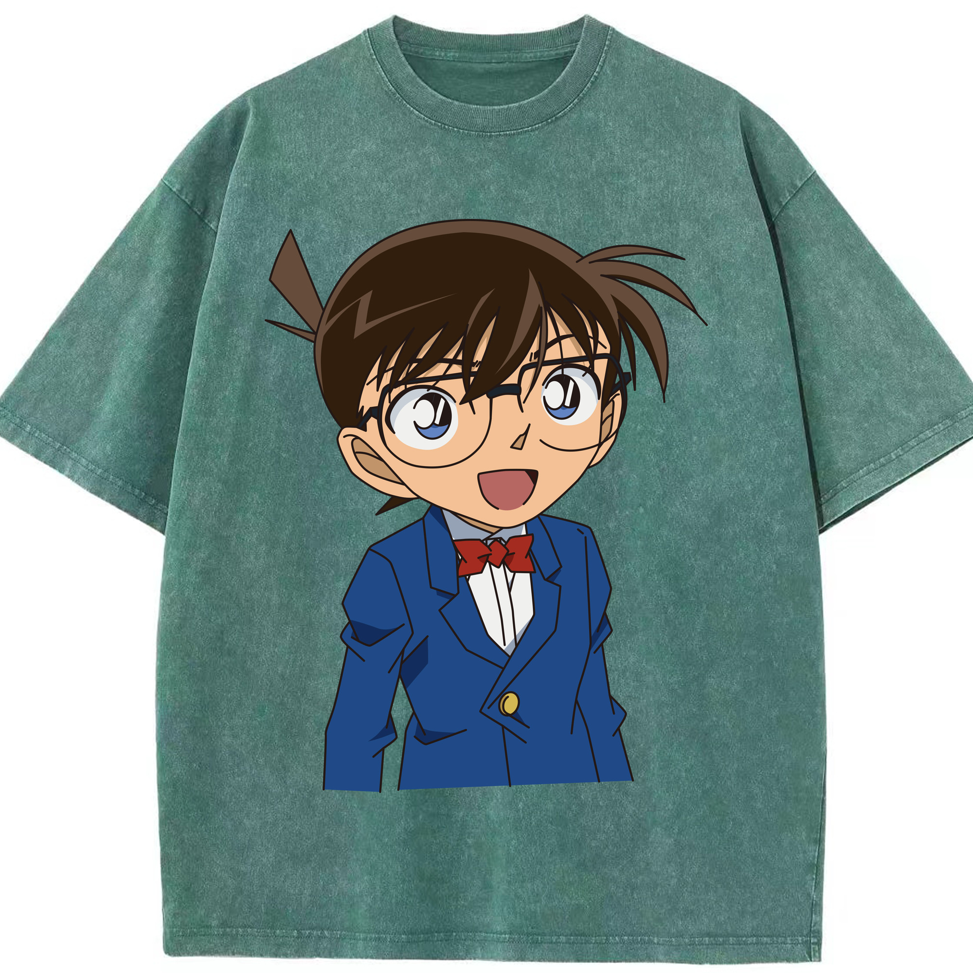 （画像用） 名探偵コナン 江戸川 コナン Detective Conan Conan Edogawa 綿100% ヴィンテージ風 半袖Tシャツ（フロントプリント）